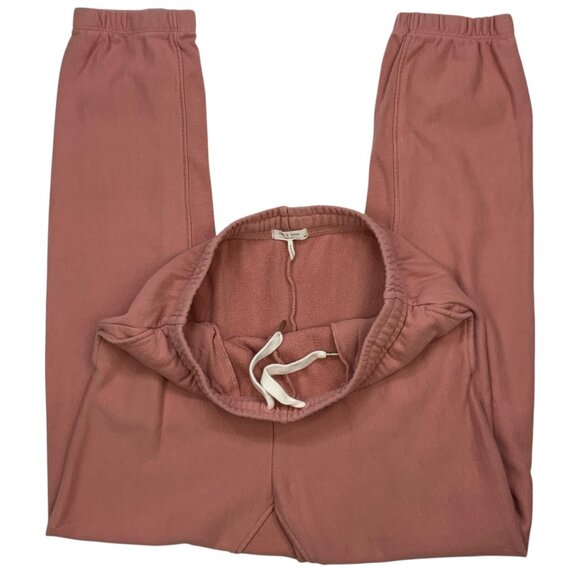 Rag and Bone City Terry Sweatpant Jogger M Mauved Out Pink Logo Pull On Hi-Rise - Picture 3 of 13